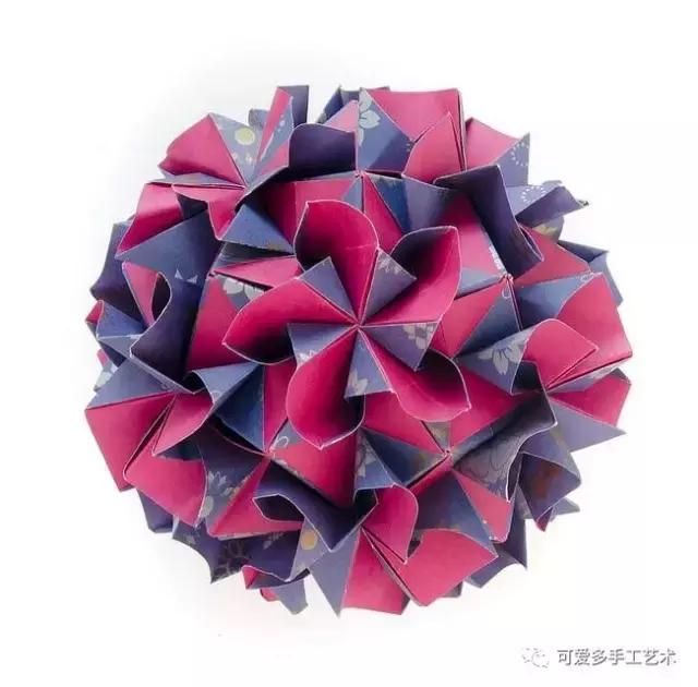 立体纸花球折法步骤,简单纸花球的折法大全(2)