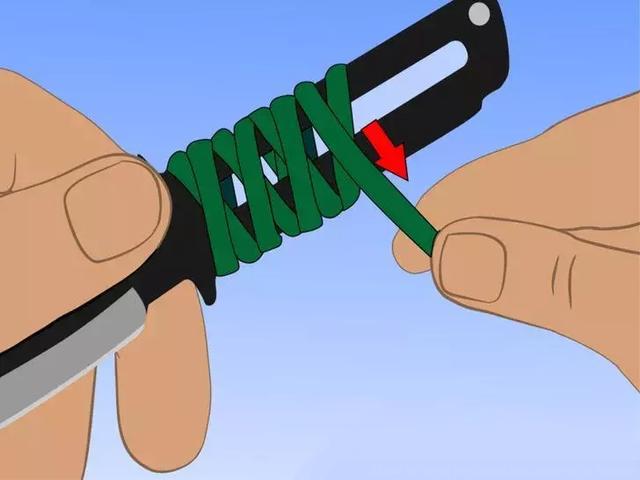 武器刀柄缠绳教程,无孔刀柄缠绳的步骤图解(12)