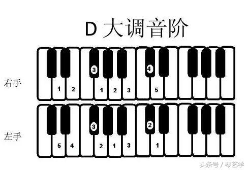 钢琴指法表口诀,钢琴左手指法顺序图(3)