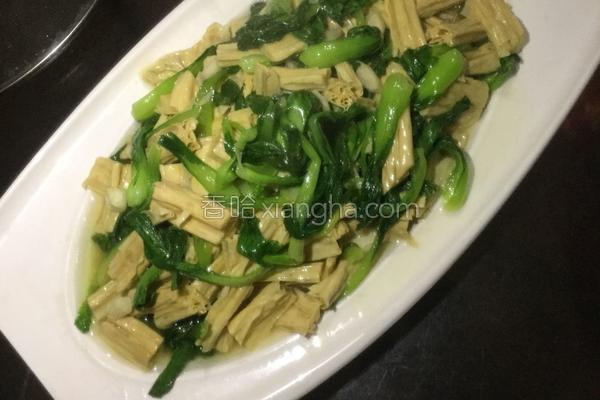 油菜炒腐竹,小油菜炒腐竹的做法(9)