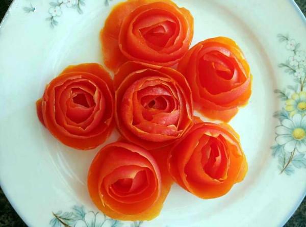 西红柿做的玫瑰花图片,西红柿玫瑰花(5)