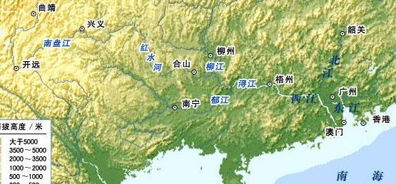 西江流经图详细,西江在广东流经地(1)