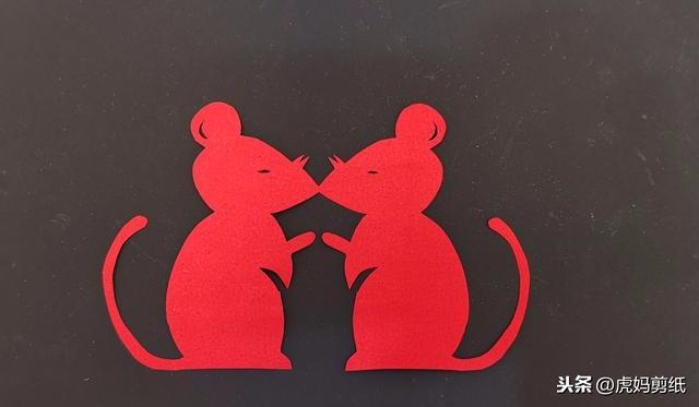 最简单的红纸老鼠窗花怎么做,(1)