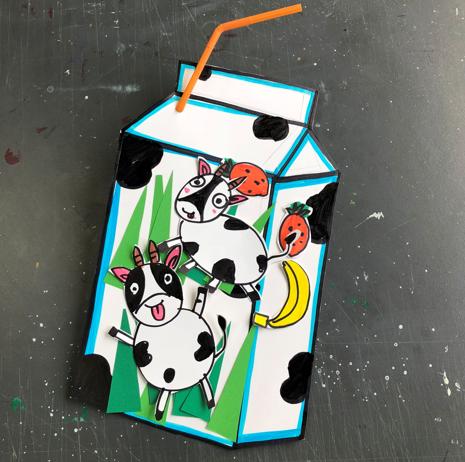 牛奶盒子图案怎么画,牛奶盒的画法大全正面(5)