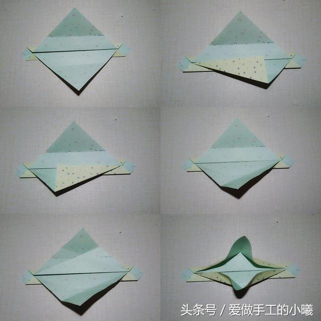 长方形篮子的折法图解,简单小篮子的折法长方形折纸(3)