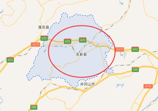 永新县在江西位置,江西永新县城区图(2)