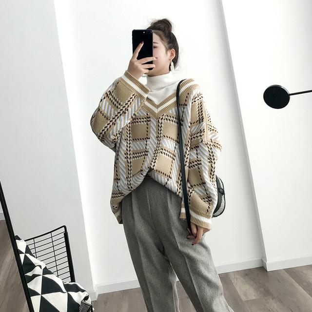 韩国女款毛衣搭配图片大全,韩版短款宽松毛衣怎么搭配(4)