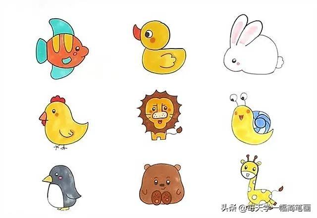 用数字画鸭子的简笔画,100种画鸭子简笔画(1)