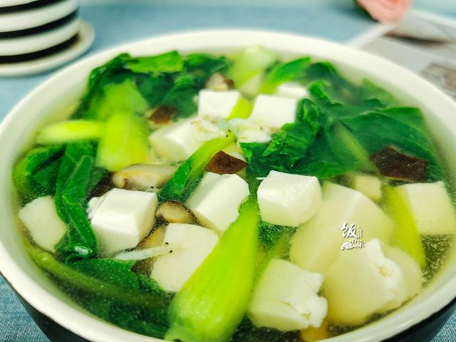 豆腐汤青菜汤,豆腐羹汤勾芡的做法(6)