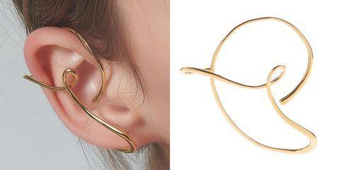 弯曲的耳环怎么戴,后面是环形的耳环怎么戴(5)