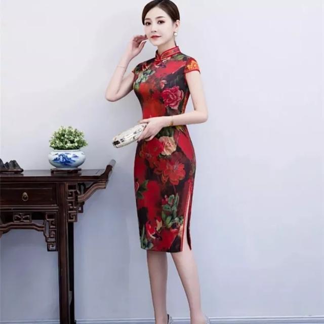 老上海女人穿旗袍图片,连体旗袍内衣(3)
