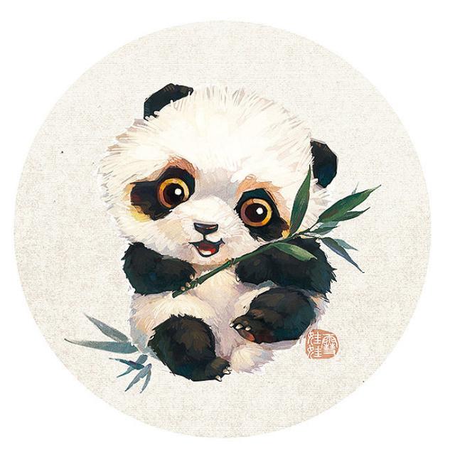 大熊猫抱着竹子简笔画,大熊猫抱着小熊猫简笔画(3)