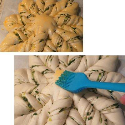 扭纹花式面包做法,花式火腿面包的做法(8)