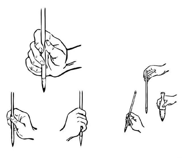 毛笔握笔姿势,抓毛笔的正确姿势图(3)