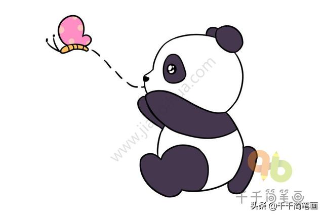 画熊猫简笔画一分钟学会,画可爱的熊猫简笔画(6)