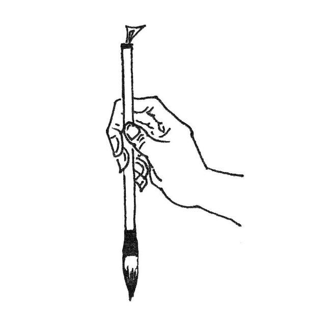 毛笔运腕和捻管技巧,正确做到握毛笔腕平图解(2)