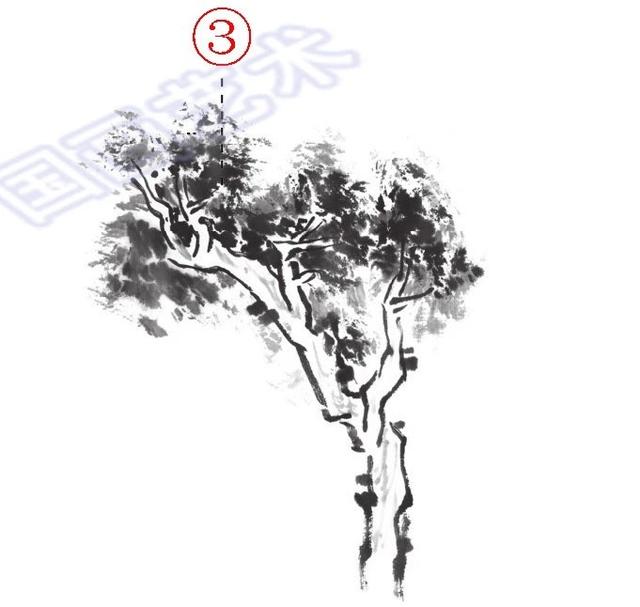 山水画远山树的画法,山水画丛树画法(2)