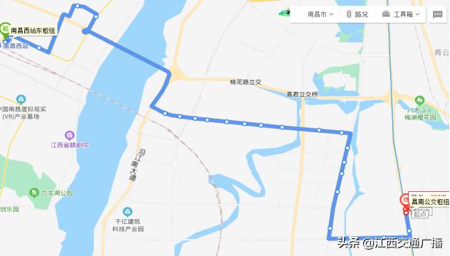 南昌6路快线公交车路线,南昌6路快班车路线图(1)