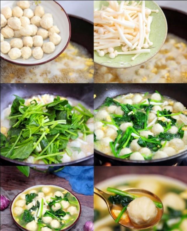 菠菜丸子鸡蛋汤的做法大全,菠菜炖丸子汤的做法大全家常(3)
