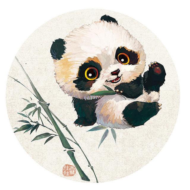 大熊猫抱着竹子简笔画,大熊猫抱着小熊猫简笔画(2)