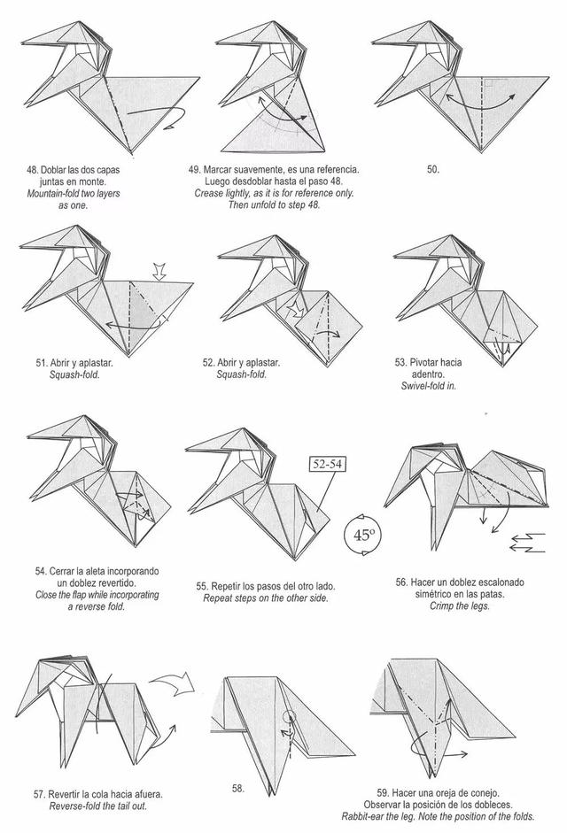 折纸马的方法图解,折纸马的折法步骤(6)
