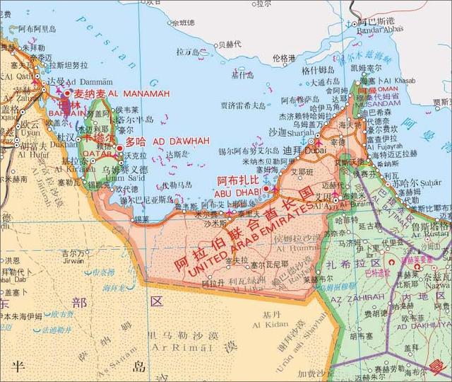 阿联酋地图全图,阿联酋在哪个洲地图显示(2)