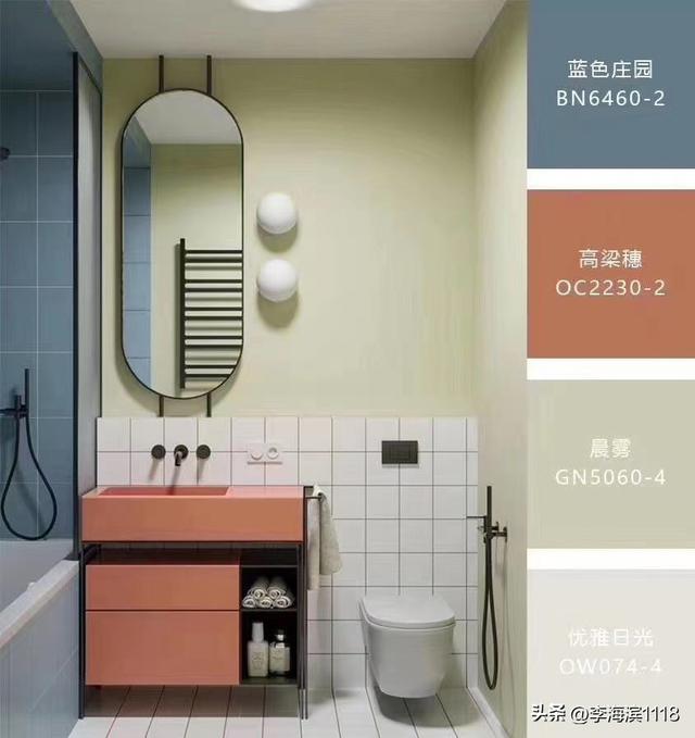 卫生间用具颜色搭配,卫生间门什么颜色好看(3)