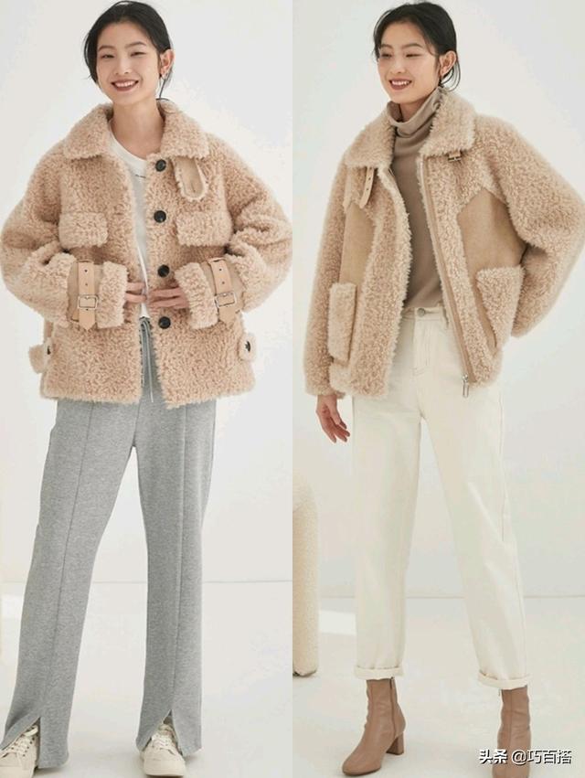 羊羔绒外套如何搭配图片,羊羔绒外套的正确搭配(1)