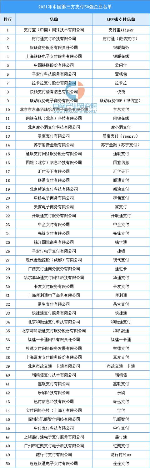 十大正规支付公司,中国十大聚合支付排名(1)