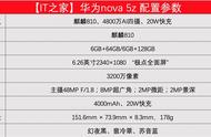 华为nova5z详细参数（nova5z详细参数）