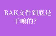 bak文件是干什么用的（bak文件都有什么打开方式）