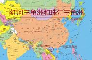 珠江三角洲地形图（珠江三角洲部分地区示意图）