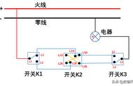 多控开关接线图（一灯三控的三种接法）