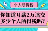 月收入2万交多少税（月收入2万5千元应交多少税）