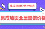 集成墙价格表（拼装式集成墙多少钱一平方）