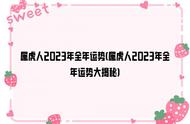 62年生肖虎2023运势（62年属虎在2023年运势如何）