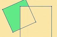 两个大小不同的正方形重叠在一起（两个相同的正方形重合在一起）
